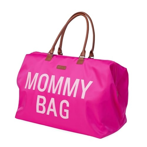 CHILDHOME, Mommy Bag, Wickeltasche, Mutterschaft, Reisetasche, Großes Fassungsvermögen-Wickelunterlage, Verstellbarer Schulterriemen, Unterteilung, Isoliertasche, Kofferdurchführung, Pop Pink