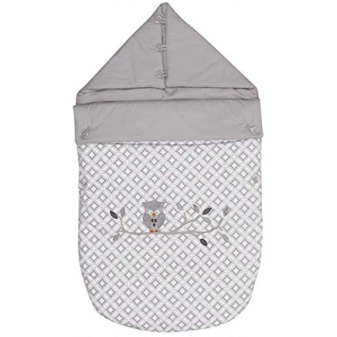 TAFTAN EN-710 Fusssack Eulen, 43 x 80 cm, grau