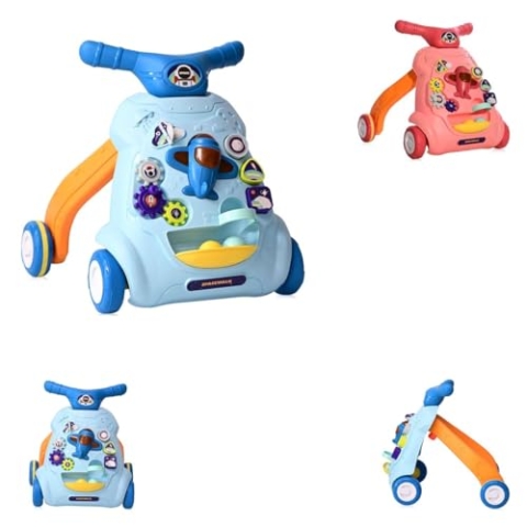 Lorelli Lauflernwagen Space Musik Licht zwei Bälle verschiedene Formen Zahnräder, Farben:blau