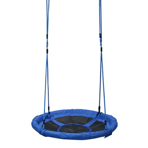 HOMCOM Ø100 cm Nestschaukel Kinderschaukel Vogelnestschaukel Outdoor Schaukel für Kinder Garten Oxford Blau
