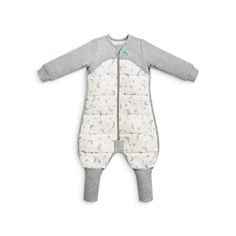 Love To Dream Schlafsack mit Füßen, 3 Years, integrierte Steppdecke für kühle Temperaturen (16-20°C), statt Bettdecke, Schlafanzug Baby Winter, Babyschlafsack, Weiß