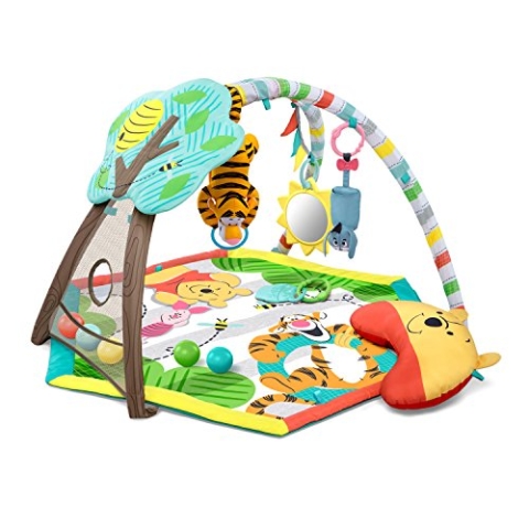Bright Starts, Disney Baby, Winnie Puuh Spieldecke Mit Spielbogen, Musik, Fünf Bällen, Einem Kissen Und Einer Fingerpuppe