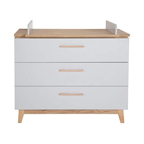 roba breite Wickelkommode mit Wickelansatz 'Caro', Soft-Close, 3 Schubladen, Wickelhöhe 94 cm