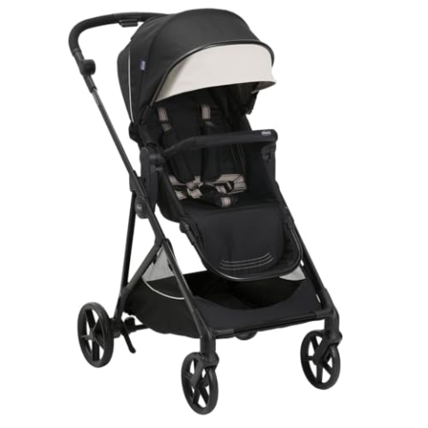 Chicco Kinderwagen Seety, Leicht und kompakt, von 0 Monaten bis 4 Jahren, bis 22 kg, faltbar, verstellbare Rückenlehne, automatischer 1-Stufen-Verschluss, Sonnendach und Regenschutz