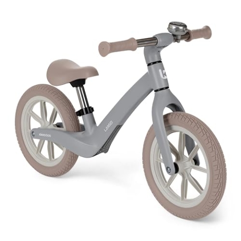 KikkaBoo Lanser, Laufrad ab 3 Jahre, Ultraleichtes Balance Bike, 12 Zoll, Verstellbarer Sitz, Fahrrad für Kleinkinder 3-6 Jahre, Grau