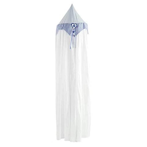 Betthimmel weiß blau Karo Herz Heart Coming Kids 50107112 Vichy Baldachin