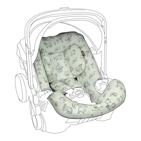 Ukje Bezug kompatibel mit Doona-Autositz-Kinderwagen – Kindersitzbezug –Baby-Autostuhlbezug –Kleinkind-Kinderwagen-Schutzeinlage –Neugeborenen-Autositz-Zubehör (Beiger Leopard)