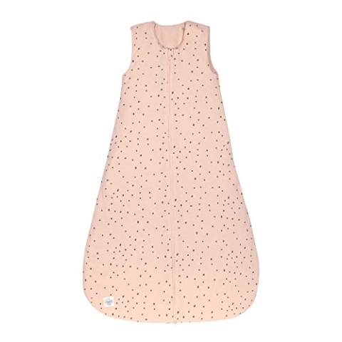 LÄSSIG Baby Ganzjahres Schlafsack ohne Ärmel unisex/Sleeping Bag Interlock Dots powder pink, Größe 74/80 7-12 Monate