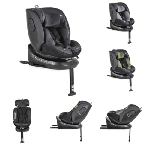 Cangaroo Kindersitz Hoku i-Size (40-150cm) Gruppe 0+/1/2/3, Isofix, Stützfuß, Farbe:schwarz