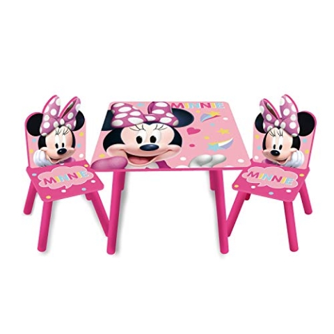 Disney Nixy Kids Minnie Maus Holztisch und 2 Stühle, Set