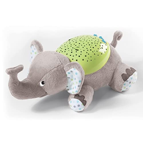 SwaddleMe Slumber Buddies Kuscheltuch (Grauer/Grüner Elefant) - Projektor-Nachtlicht für Kinder mit beruhigenden Liedern und Geräuschen
