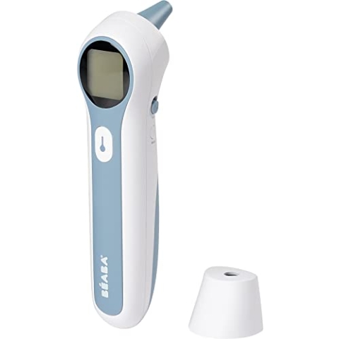 BÉABA - Fieberthermometer Kontaktlos - Infrarot Thermometer - Ohr und Stirnmessung - Digital - Raumtemperatur - Baby, Kinder und Erwachsenen-Modus - Ultraschnelle - Multi-funktional - Thermospeed