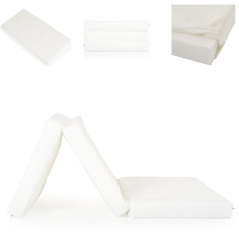Moni Babybett Faltmatratze, Klappmatratze Snooze 120 x 60 x 6 cm, Bezug waschbar, Farbe:weiß 2