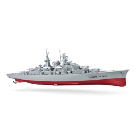 Cartronic Seamaster 2.4 GHz Schlachtschiff B-323, 71 x 10,5 x 20 cm I Ferngesteuertes Schiff mit Licht I Bis zu 80 m Reichweite I RC funkgesterte Schiff ab 14 Jahre