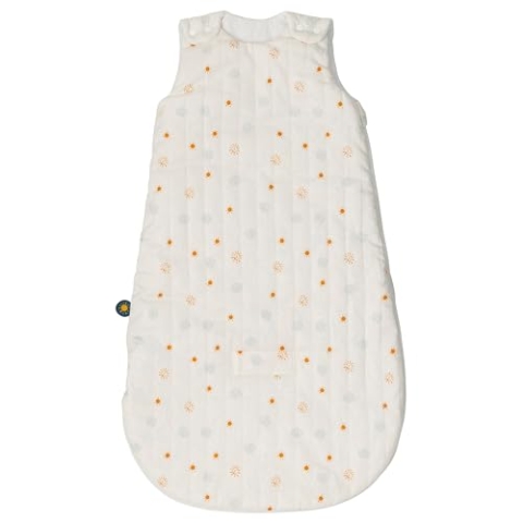 Nattou Babyschlafsack für Herbst und Winter, Aus Baumwollpopeline und Baumwolljersey, TOG 2, Ca. 70 cm, 0-6 Monate, Felix und Leo, Weiß