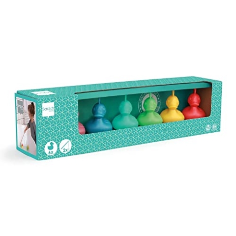 SCRATCH 276182037 Enten-Angelspiel für Kinder, vollständiges Spielset mit Angelruten, ab 3 Jahren, pastell