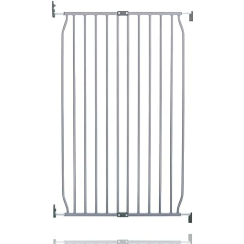 Safetots Extra Hohes Eco Schraubbefestigung Babygitter, Grau, 70cm - 80cm, Extra hohes Gitter mit einer Höhe von 100cm, Treppengitter für Babys, Schraubbefestigtes Sicherheitsgitter