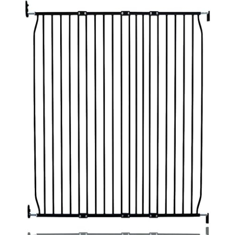 Safetots Extra Hohes Eco Schraubbefestigung Babygitter, Schwarz, 120cm - 130cm, Extra hohes Gitter mit einer Höhe von 100cm, Treppengitter für Babys, Schraubbefestigtes Sicherheitsgitter