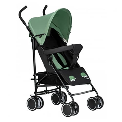 Einfacher Kinderwagen, Schwarz/Grün