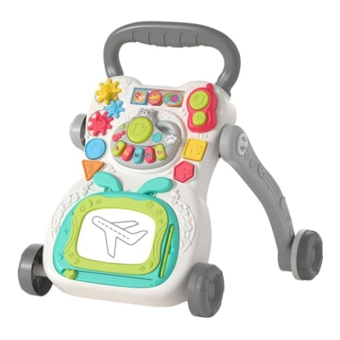 Chipolino Lauflernwagen Funny Games, Tasten, Musik, Telefon, Piano, Zeichenbrett, Farbe:grau