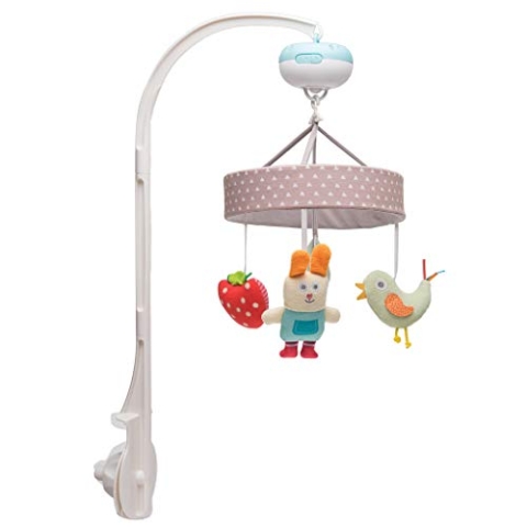 Taf Toys Musical Garden Baby Cot Mobile. Includes 3 Soft Colourful Hanging Toys. 30 Minutes of Classical melodies Suitable from Birth Multicolour
