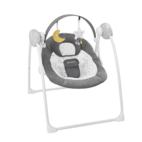 Badabulle Komfort-Moonlight elektrische Babywippe und Babyschaukel, mit 3 Schaukelgeschwindigkeiten, Timer und 8 Melodien