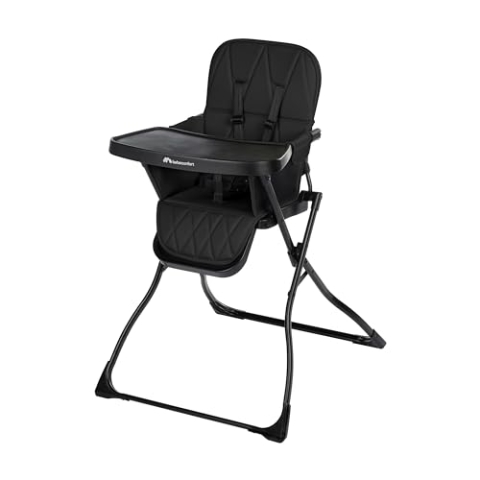 Bebeconfort Lily, Babyhochstuhl, 6 Monate–3 Jahre, 9–15 kg, ultrakompakt faltbar, leichter Hochstuhl (4 kg), leicht zu reinigen, weich gepolstert, einfach mit einer Hand faltbar, Tinted Graphite
