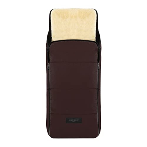 WERNER CHRIST BABY, Kinderwagen-Fußsack CORTINA – Thermo Winterfußsack (Kinder ab 6 - bis 36 Monate), mit herausnehmbarer Lammfelleinlage, medizinisches Fell, in Chocolate (braun)