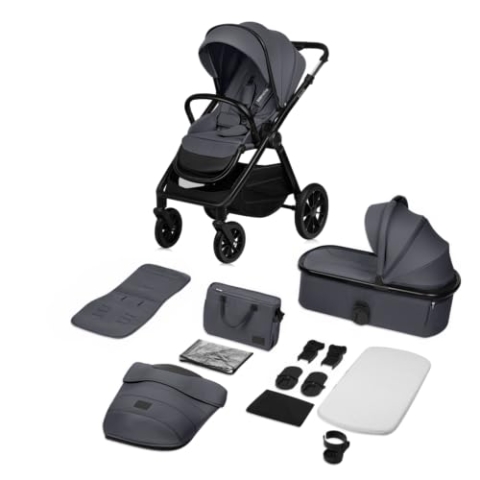 LIONELO LAYLA 2 in 1 Kombikinderwagen Kinderwagen 0-48 Monate bis 22 kg, Babywanne bis 9 kg, Rückenlehne und Fußstütze Verstellbar, AiryDots, 360° Schwenkbare PU-Räder, Vollständige Federung