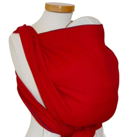 Storchenwiege Baby Tragetuch, 100% Baumwolle, deutsche Produktion, ab Geburt bis ca. 25kg (Rot, 4,6)
