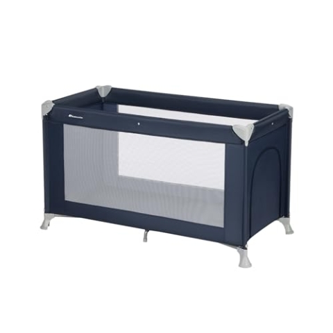 Bebeconfort Sweet Dreams, Baby Reisebett, 0–3 Jahre (0–15 kg), Reisebett leicht für Babys, Große gepolsterte Matratze, Seitenfenster, Einfach Kompakt Klappbar, Mit Reisetasche, Navy Blue