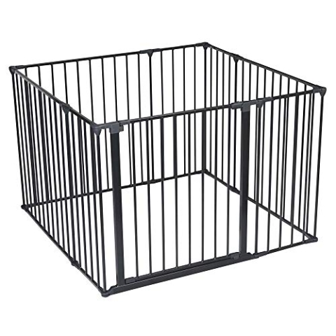 Safetots Premium MehrPanelSpielbereich, 105cm x 105cm, Schwarz, 70cm Hoch, BabySpielplatz, Spielbereich für Kleinkinder, Großer Spielbereich, Einfache Installation