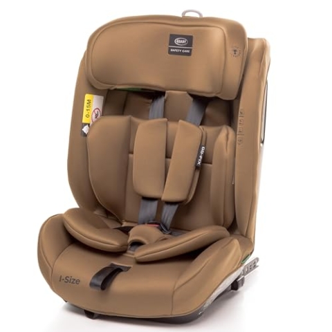4BABY kindersitz mit isofix 76-150 cm Go-Fix, einstellbar, schutzeinlage, Vorwärtsgerichteter Einbau, I-Size (Mokka)