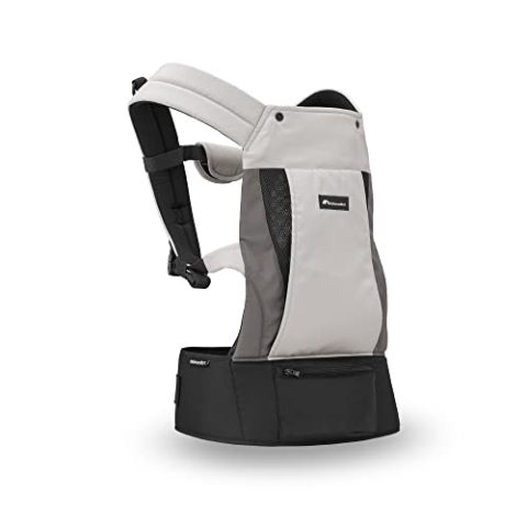 Bebeconfort PhysioNest Babytrage, Ergonomische Bauchtrage, nutzbar ab der Geburt bis ca. 3,5 Jahre, max. 15 kg, Grey Mist