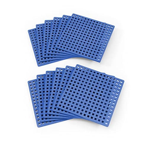 Plus Plus Bauplatten 12 Stück - blau | Konstruktionsmaterial Bausteine