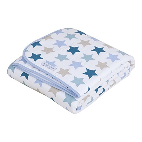 LITTLE DUTCH 0222 Kinderbett-Decke Mixed Stars Mint 110 x 140 cm