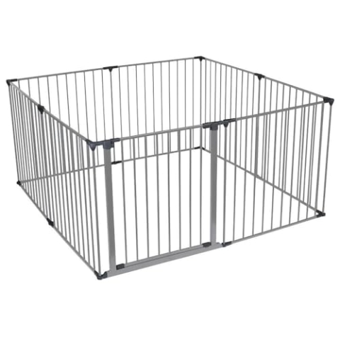 Safetots Premium MehrPanelSpielbereich, 144cm x 144cm, Grau, 70cm Hoch, BabySpielplatz, Spielbereich für Kleinkinder, Großer Spielbereich, Einfache Installation