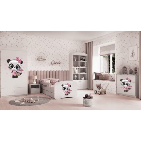 KOCOT KIDS Babybett 2 grün Waschbär Schublade und Matratze 160/80 cm