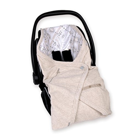 Bemini by Baby Boum 392APAWI88TM Einschlagdecke für Babyschale BISIDE Baumwolle + Frottee APAWI jerry 90 x 90 cm ,Beige