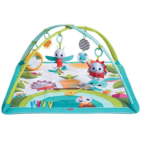 Tiny love baby spieldecke gymini sunny day, große multifunktionale krabbeldecke mit 16 versch. aktivitäten und verstellbaren spielbögen, nutzbar ab der geburt (0m+), 85 x 75 x 45 cm, meadow days