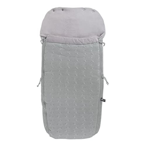 Baby's Only - Fußsack Buggy Cable - Grau - Buggysack - für Buggy mit 3-Punkt-Gurt - mit Strick- und Nickistoff