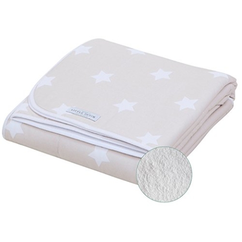 LITTLE DUTCH 1586 Kinderdecke beige mit weißen Sternen pure & soft 110x140 cm