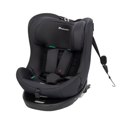 Bebeconfort Athena 360 i-Size, Autositz 360 Drehbar, 0–12 Jahre, 40–150 cm, ISOFIX Kindersitz Drehbar, 10 Kopfstützenpositionen, 4 Liegepositionen, Seitenaufprallschutz, Top Tether, Mineral Black