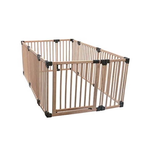 Safetots HolzSpielbereich, 120cm x 200cm, Naturholz, 76cm Hoch, Multi-aktivitaetzentren, Spielbereich für Kleinkinder, Großer Spielbereich, Einfache Installation