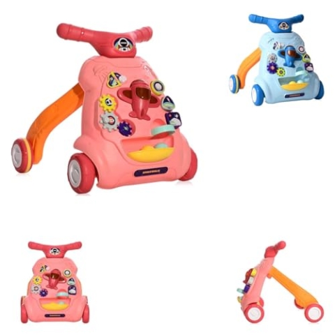Lorelli Lauflernwagen Space Musik Licht zwei Bälle verschiedene Formen Zahnräder, Farben:pink