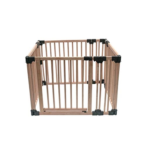 Safetots HolzSpielbereich, 100cm x 100cm, Naturholz, 76cm Hoch, Multi-aktivitaetzentren, Spielbereich für Kleinkinder, Großer Spielbereich, Einfache Installation