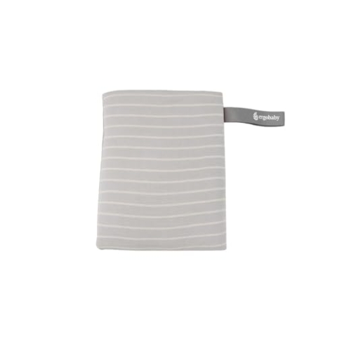Ergobaby Babytragetuch für Neugeborene ab Geburt bis 11,3 kg, Aura Knit Tragetuch aus recycelten Stoffen, Elastisch und atmungsaktiv, Sling Wickeltuch unisex, Grey Stripes