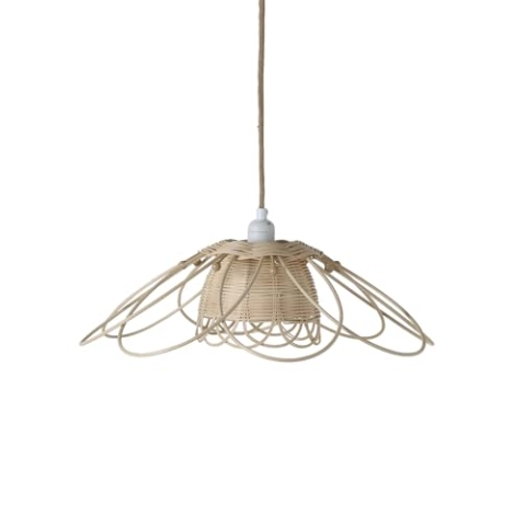 VERTBAUDET Kinderzimmer Lampenschirm aus Rattan in Blumenform beige