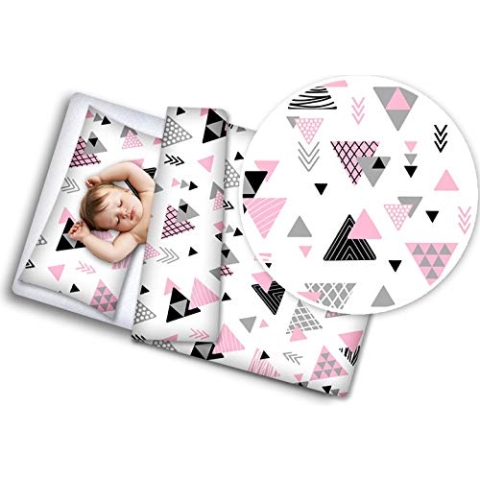 BABYMAM 120 x 90 4 TLG. BABY BETTWÄSCHE + FÜLLUNG BETT SET KINDER FÜR BETT 120X60 (18. Figuren rosa)