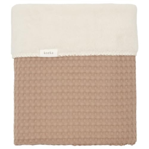 Koeka Einzelnedecke - Tagesdecke - Wohndecke - Mit Teddyfutter - Oslo - Waffelstoff Aus Baumwolle - Waschbar - Braun 140X200